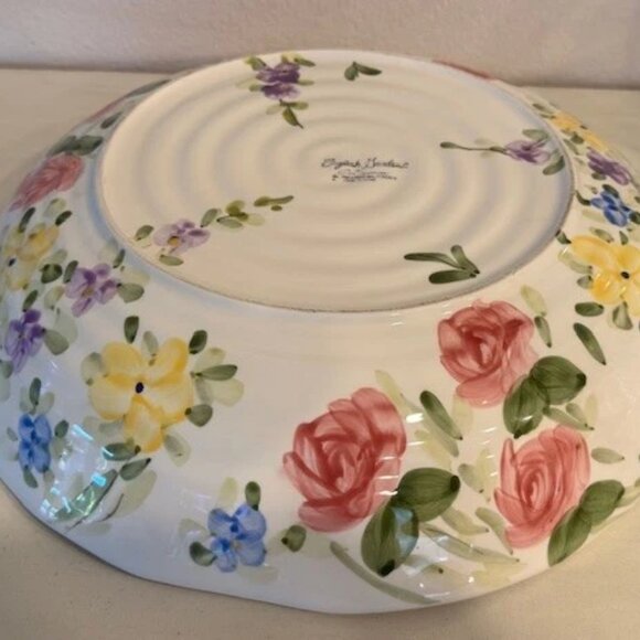 14" Pasta Serving Bowl English Garden by Don Swanson Tabletops Unlimited - Picture 3 of 4